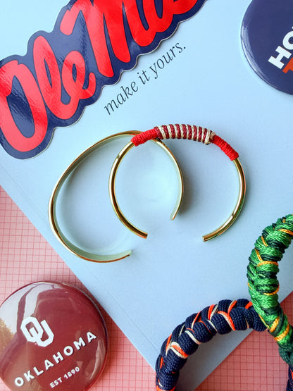 Skinny college friendship bracelet in custom school colors